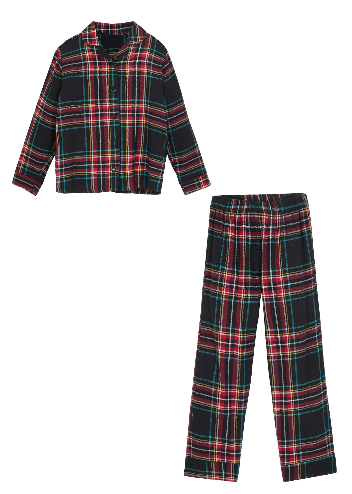 Kinderen flanellen pyjama (2-dlg. set) • donkerblauw geruit • bonprix online shop