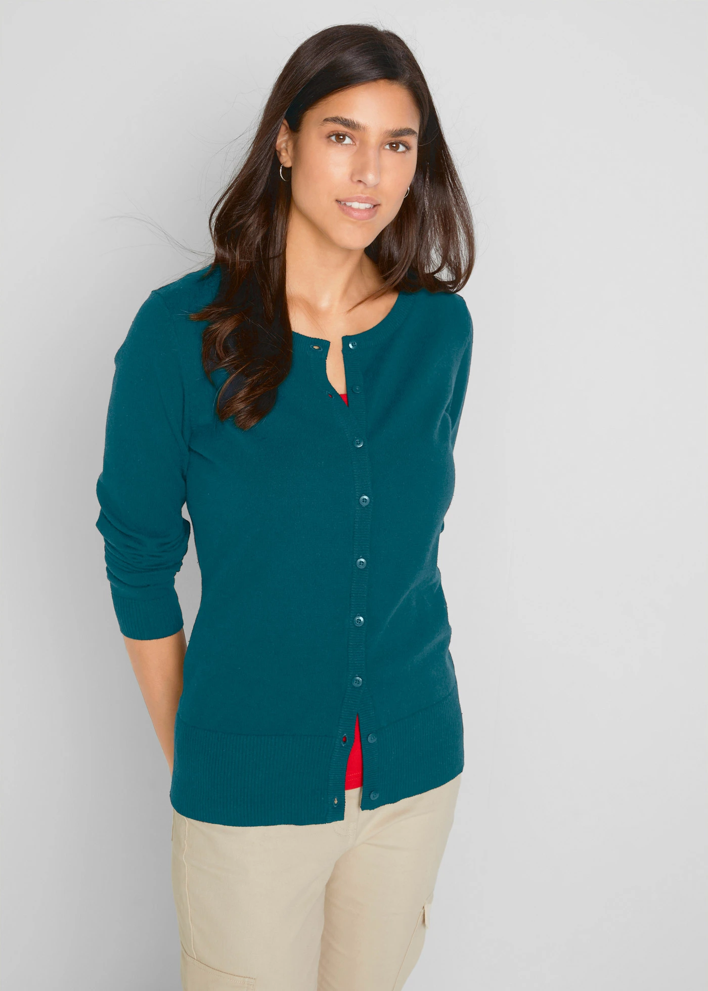 Vest met gerecycled materiaal • donkergroen • bonprix online shop