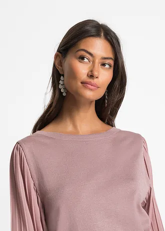 Pull doux en fine maille, viscose majoritaire • bois de rose • Boutique bonprix