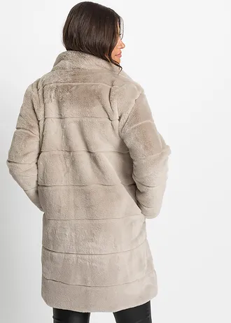 Manteau en tissu peluche • gris-beige • Boutique bonprix