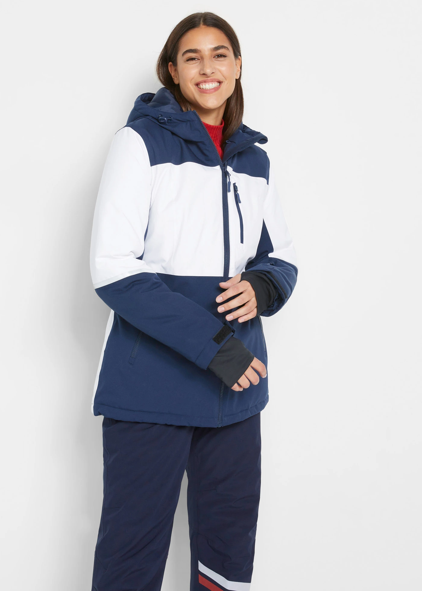 Veste de ski technique et imperméable • bleu foncé/blanc • Boutique bonprix