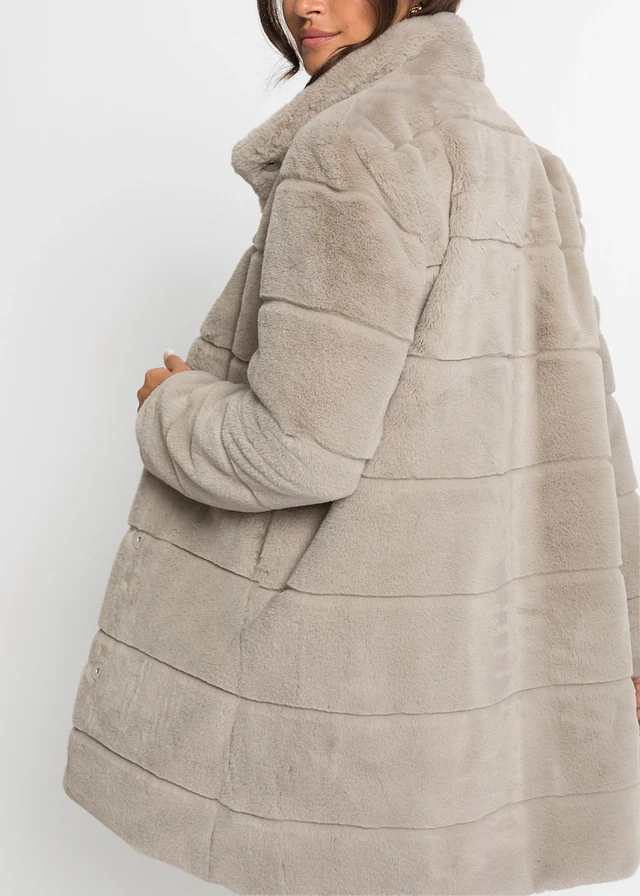 Manteau en tissu peluche • gris beige • product-page.page-title-suffix