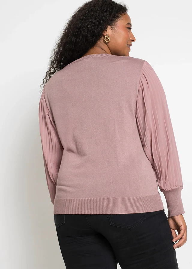 Trui in een zachte viscosemix, Kleur: rozenhout