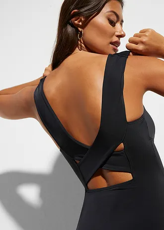 Costum de baie cu efect modelator mediu cu decolteu în V • negru • magazin bonprix