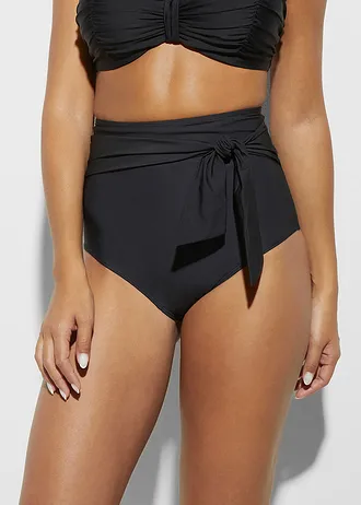 Sterk corrigerend bikinibroekje met strikceintuur, high waist • zwart • bonprix online shop