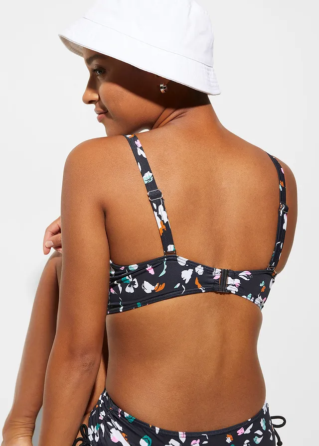 Bikini minimiseur (ens. 2 pces) avec nouettes • noir/blanc graphique • Boutique bonprix