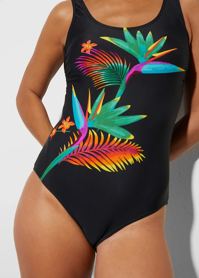 Badpak met gerecycled polyamide • zwart met print • product-page.page-title-suffix