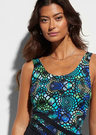 Corrigerend badpak, licht corrigerend • zwart-groen-blauw • bonprix online shop