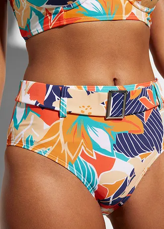 Bikini na fiszbinach z figami bikini z wysokim stanem (komplet 2-cz.) • biało-niebieski w kwiaty • sklep bonprix