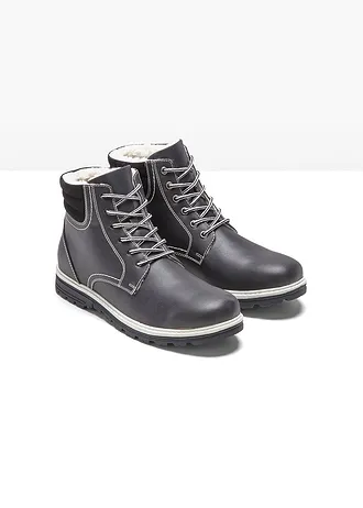 Boots fourrées à lacets • noir • Boutique bonprix