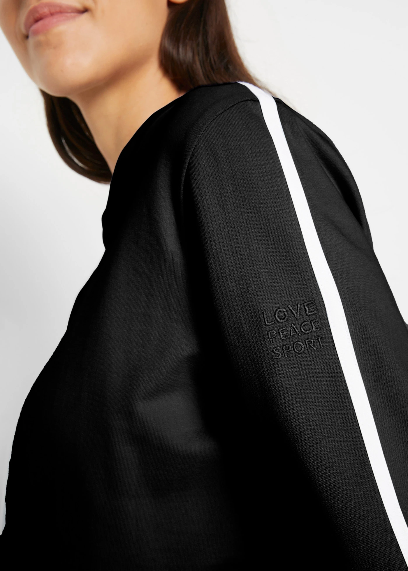 Ensemble de survêtement 100% coton (ens. 2 pces) • noir rayé • Boutique bonprix