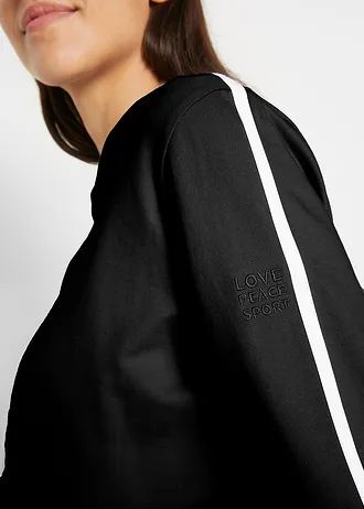 Ensemble de survêtement 100% coton (ens. 2 pces) • noir rayé • Boutique bonprix