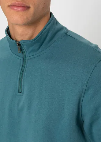 Sweater met troyer kraag • mat petrol • bonprix online shop