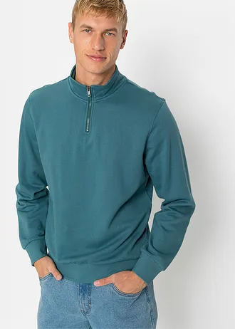 Sweat col camionneur, Couleur: pétrole mat