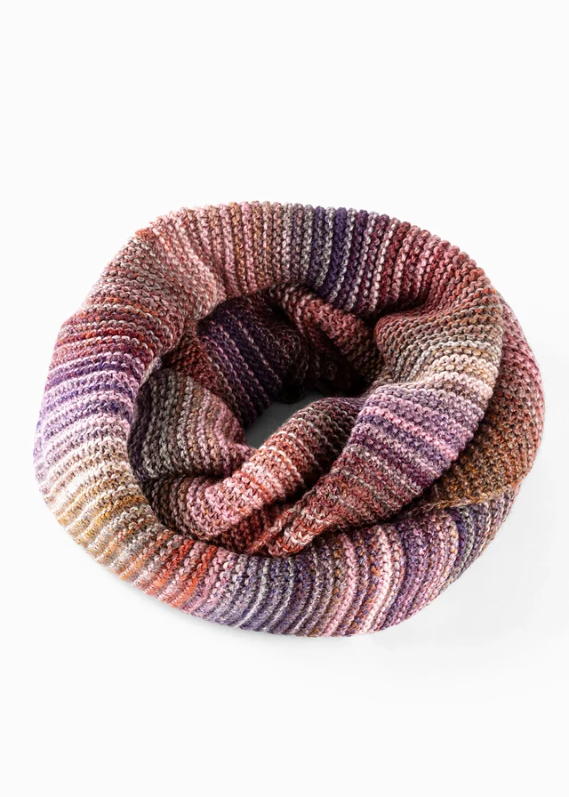 Colsjaal, Kleur: roze-pink-paars-taupe gestreept