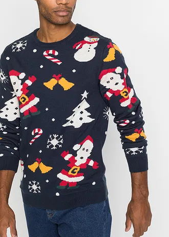 Kersttrui • donkerblauw • bonprix online shop