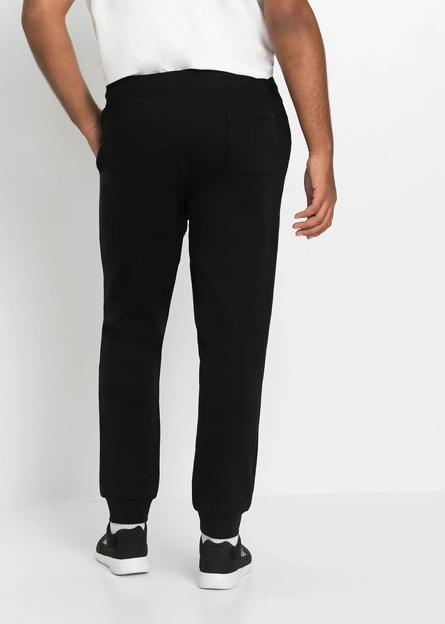 Pantaloni de jogging cu manșete ripsate, culoare: negru