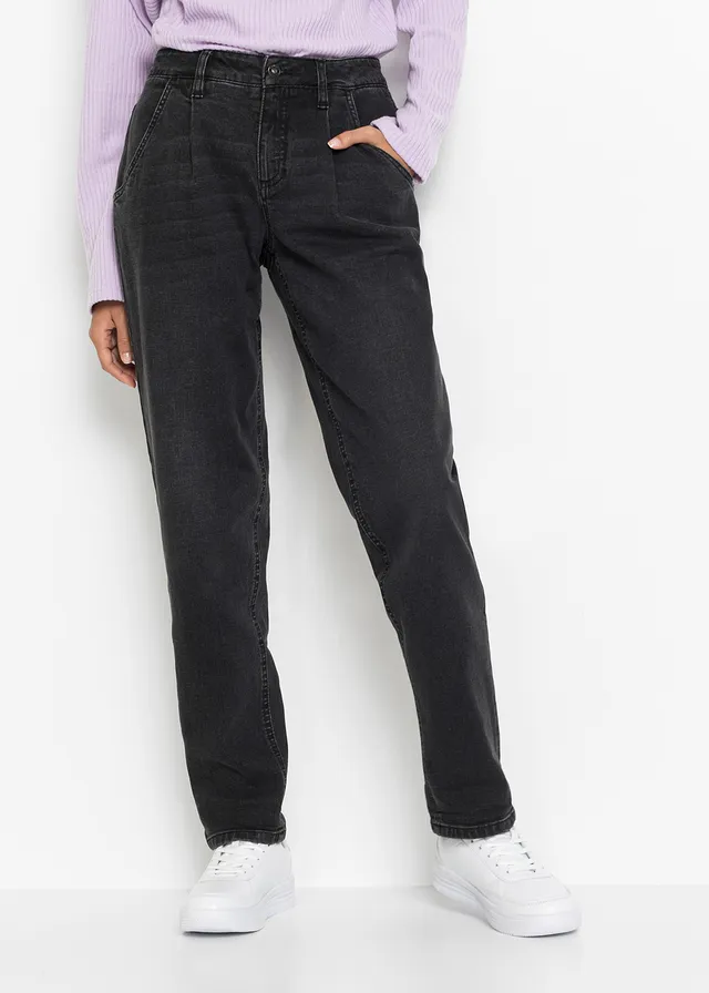 Jean Barrel, taille mi-haute, extensible • noir denim • product-page.page-title-suffix
