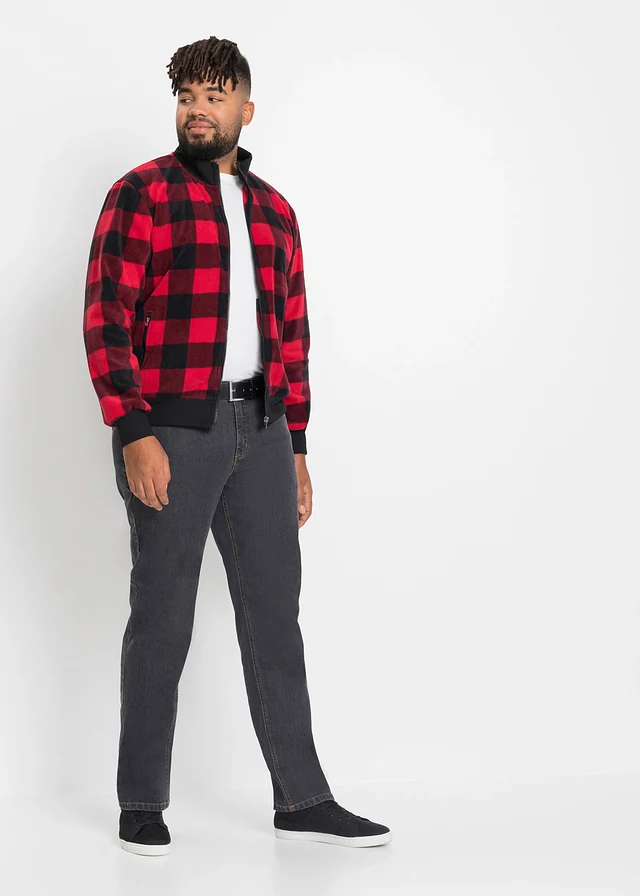 Regular fit stretch jeans, straight (set van 2), Kleur: blauw denim+zwart denim
