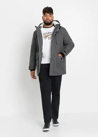 Nepromokavá funkční parka s hebkou flísovou podšívkou, barva: šedá melír