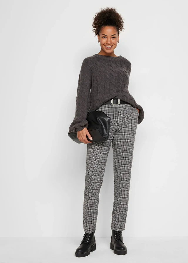 Pantalon taille extensible à carreaux • noir carreaux • product-page.page-title-suffix