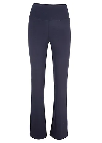 Flared legging van katoen, Kleur: donkerblauw