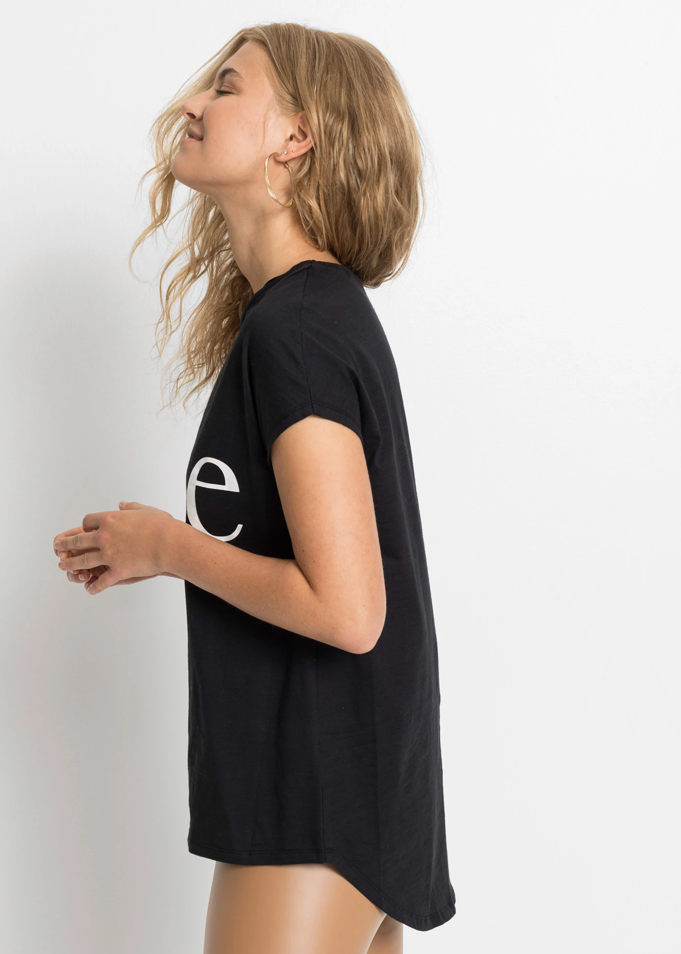 T-shirt van puur biologisch katoen • zwart-wit met print • bonprix online shop