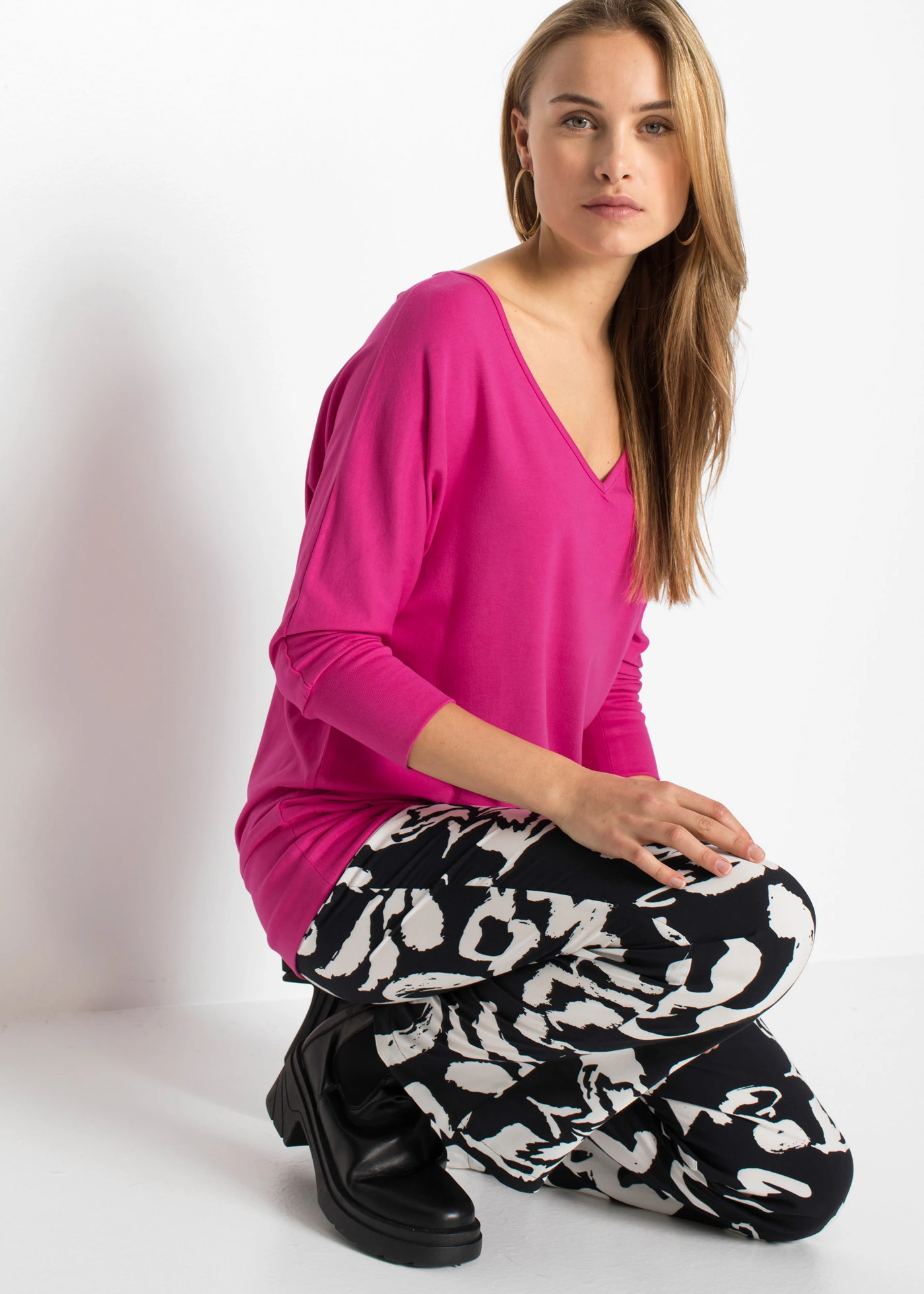 Oversized shirt van soepelvallend viscose • magnoliapink • bonprix online shop