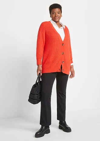 Flared legging van katoen, Kleur: zwart