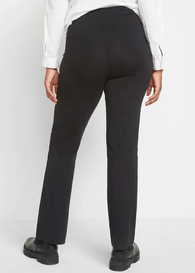wijd uitlopende legging, Kleur: zwart