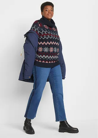 Lange outdoor jas, Kleur: donkerblauw