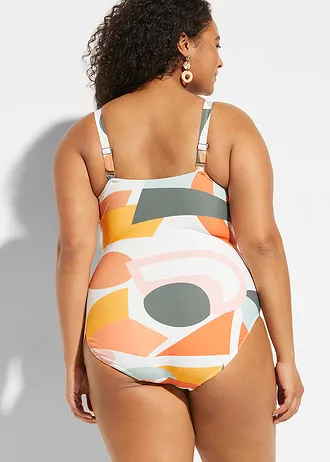 Badpak in wikkellook, Kleur: wit met print