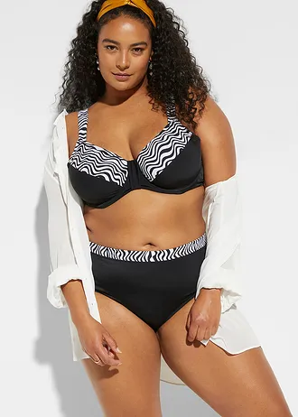 Bikini minimiseur à bretelles rembourrées (ens. 2 pces), Couleur: noir / blanc