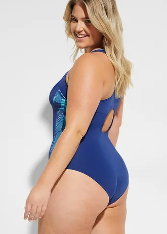 Sportovní jednodílné plavky, rychleschnoucí, barva: tmavě modro-tyrkysová