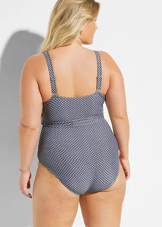 Jednodílné plavky, barva: bílo-černo-šedá s grafickým potiskem