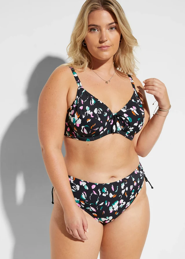 Minimizer bikini met bandjes (2-dlg. set), Kleur: grafische print zwart/wit