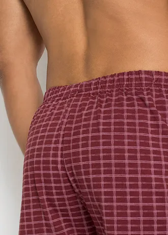 Wijde jersey boxershort van katoen (set van 3) • donkerblauw+kleigroen+kastanjerood geruit • bonprix online shop