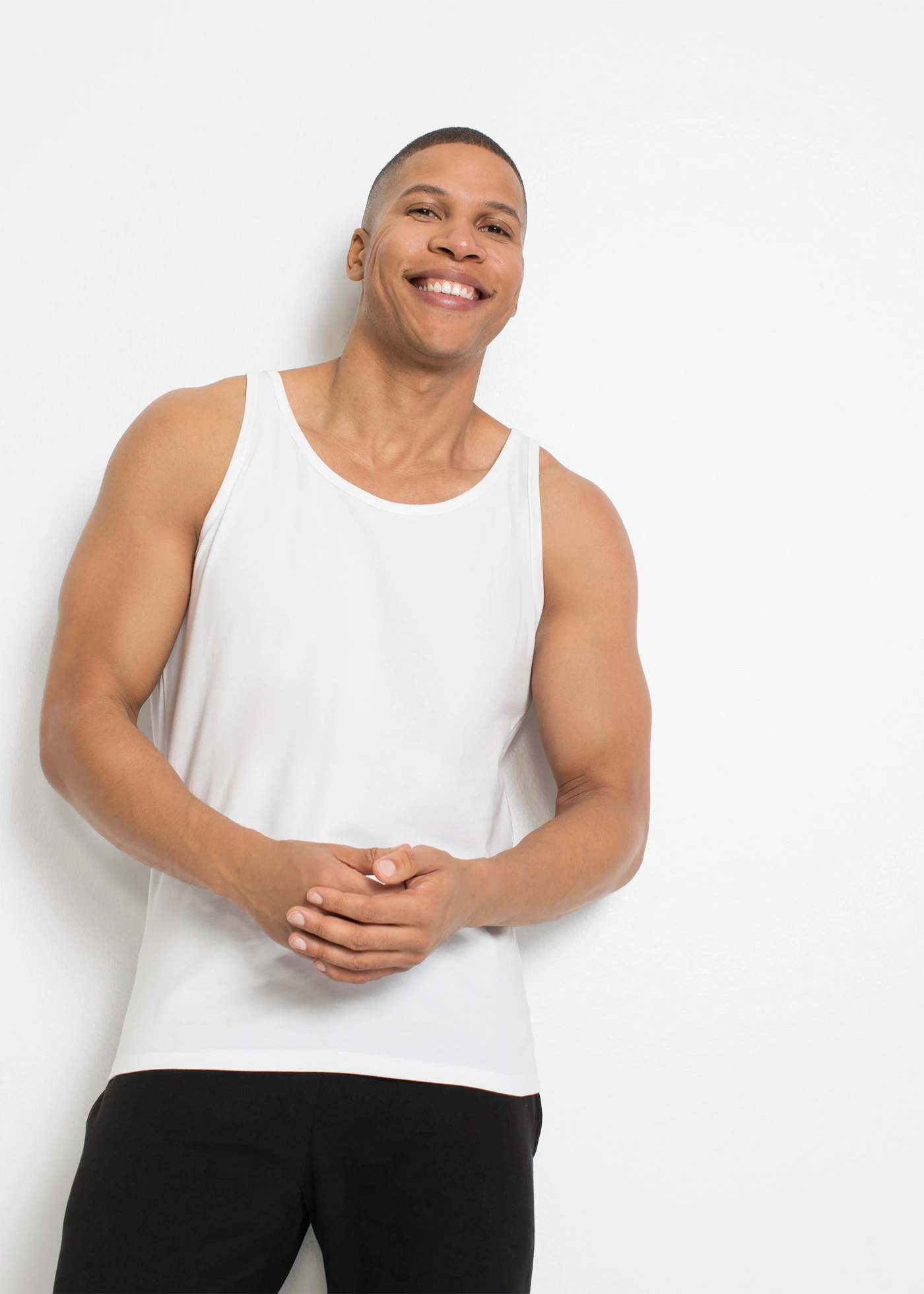 Lot de 2 débardeurs en coton extensible • blanc • Boutique bonprix