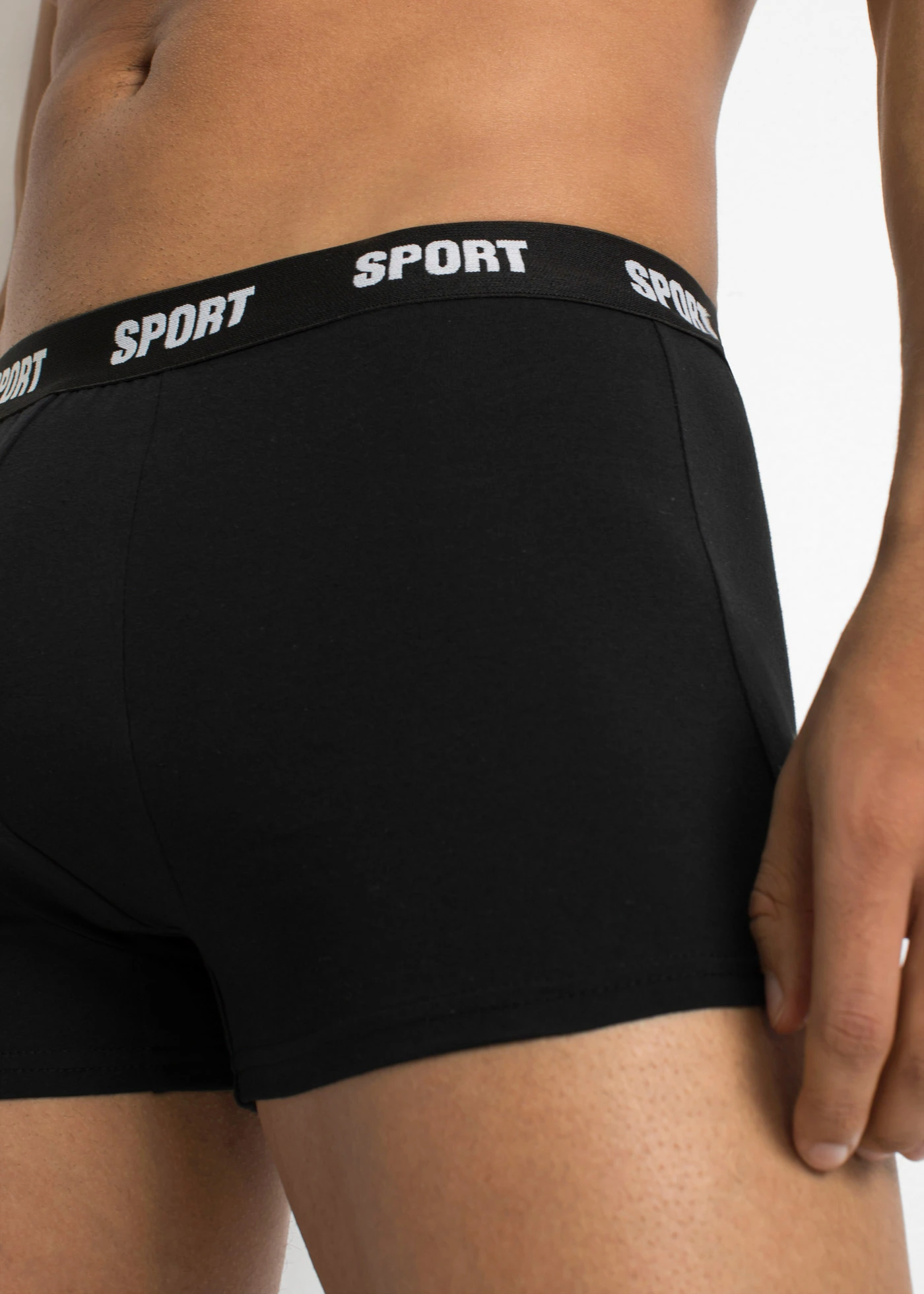 Bokserki, dopasowany fason (3 pary) • czarny z nadrukiem • sklep bonprix