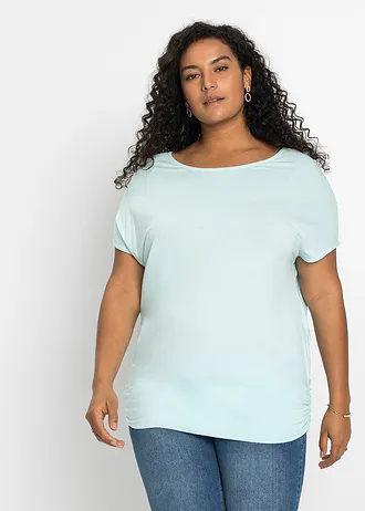 Tričko z měkké viskózové směsi, barva: pastelově mátová