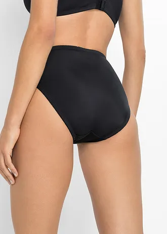 Lot de 2 slips maxi avec dentelle, Couleur: noir