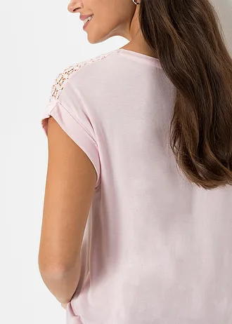 T-shirt z miękkiej mieszanki wiskozy • jasnoróżowy • sklep bonprix
