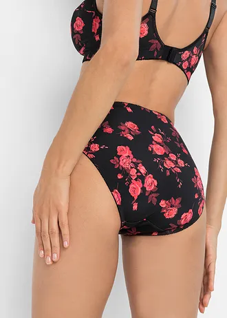 Maxikalhotky s recyklovaným polyamidem • černá s květy • bonprix obchod