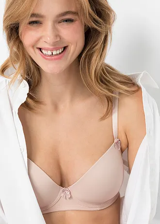 Voorgevormde bh met beugels, Kleur: mat beige