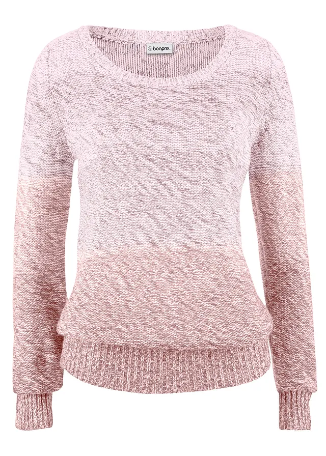 Pulover în degradeu, tricotat grosier