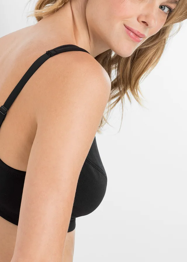 Bh zonder beugels (set van 2) met biologisch katoen • zwart+zwart • bonprix online shop