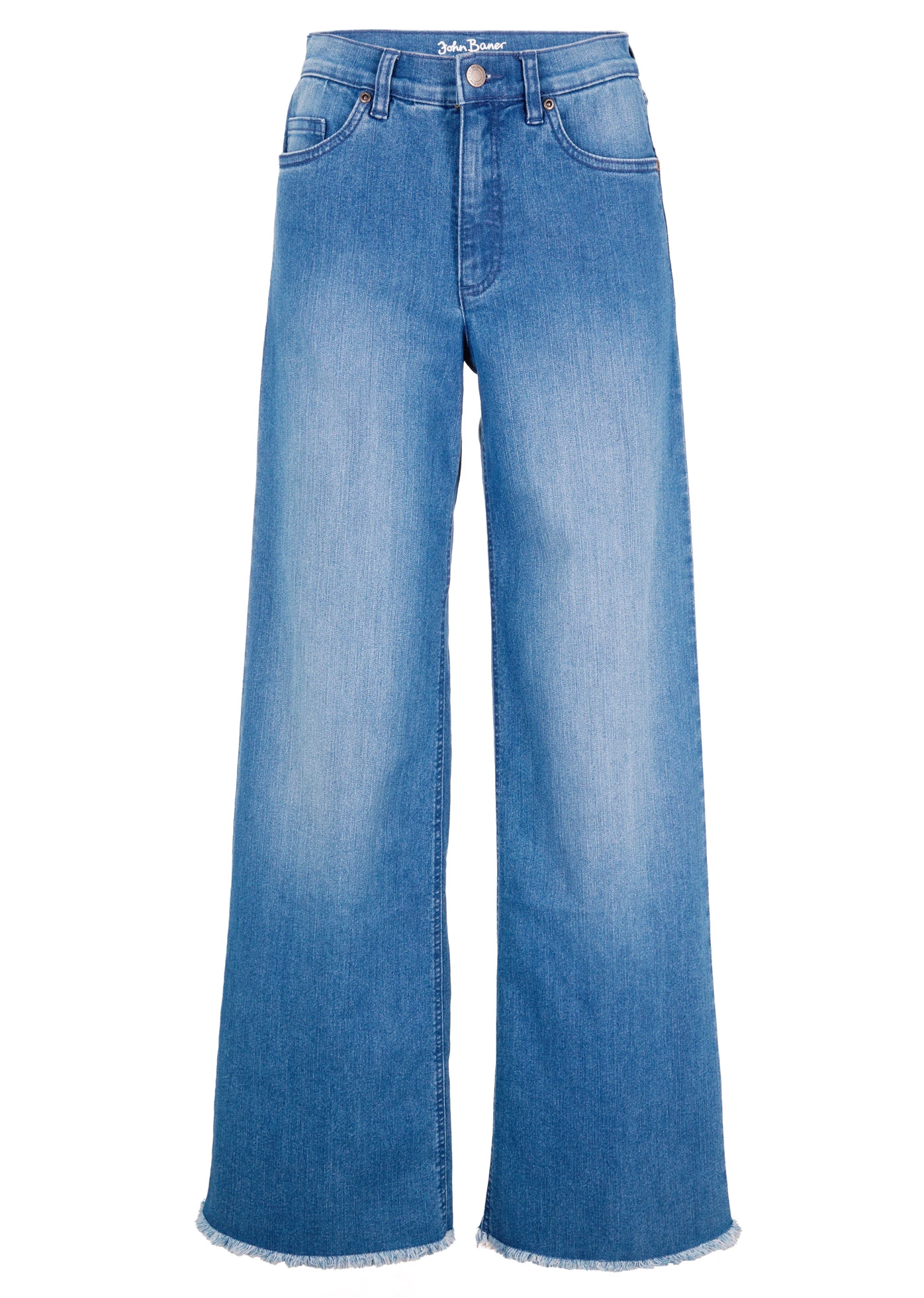 Džíny Wide Leg, High Waist • modrá stone used • bonprix obchod