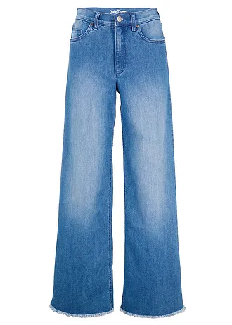 Džíny Wide Leg, High Waist • modrá stone used • bonprix obchod