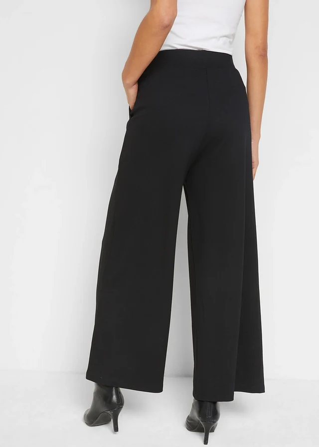 Jupe-culotte en viscose majoritaire, Couleur: noir
