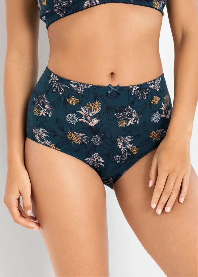 Lot de 4 slips taille haute coton